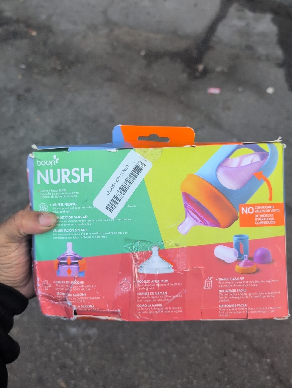 boon NURSH Air-Free Feeding Bottle Set - Multicolor 3pk - Picture 2 of 3